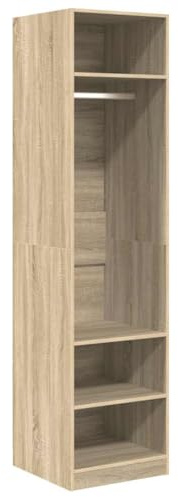 vidaXL Armario de Contrachapada Mobiliario Hogar Solución Almacenamiento Organización Ropa Accesorios Elegante Duradero Color Roble Sonoma 50x50x200cm