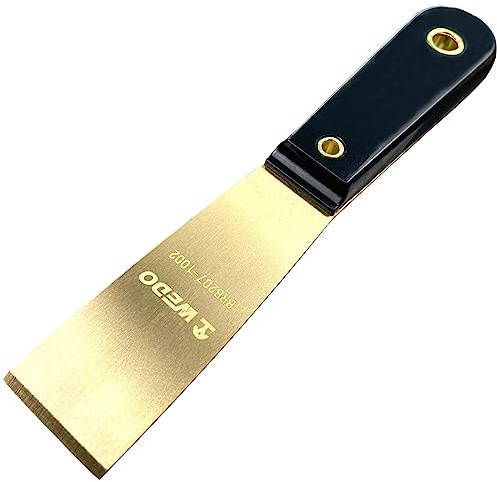WEDO Brass Putty Knife 1-1/4,Paint Scraper, Spackle Knife, Wallpaper Scraper, Painters Tool, Crown Molding Tool, Paint Remover for Wood, Scraper,Length 8