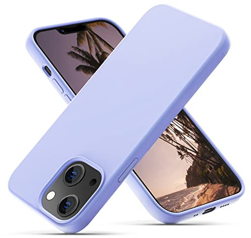 OIIAEE Liquid Silicone Case Designed for iPhone 13 Mini Case, Ultra Slim Shockproof Protective Phone Case Cover with Soft Anti-Scratch Microfiber Lining, 5.4 inch, Clove Purple