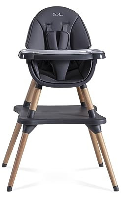 Silver Cross - Eat&Play 4-in-1 Highchair - Convertible Baby Chair - Highchair, Booster seat, Toddler Chair & Table All in 1-6 Months to 5 Years - Graphite