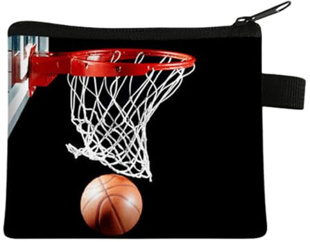 FAVORTALK Coin Purse Women Small Wallet Basketball Card Holder Bag for Girls Boys Polyester Coin Pouch Mini Bag, 14206