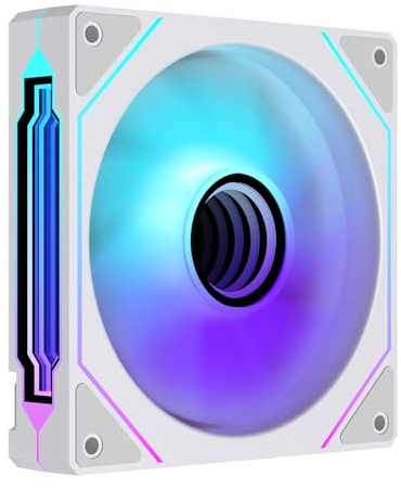 TZMRIT Prism 4 Pro omvänd flöde, RGB-fläkt, 120 mm, vit, 120 mm ARGB-fläkt, 5 V, 3PIN moderboard, synkronisk, 4-stift, spegel, PWM-fläkt