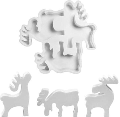 Silikonform Weihnachten Elch, Silikonformen Gießformen Weihnachten, Elch Kerzenformen zum Gießen, Gießformen Silikon, Silikonform Elch für DIY Weihnachten Kerze, Handwerk, Heimdekoration (A)
