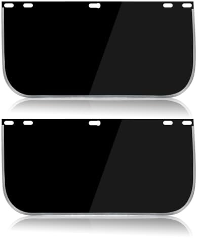 Hojalis 2 Pcs Face Shield Replacement Lens, 40x20cm Face Shield Visor, Tinted Full Face visor Shield Compatible with Hobart 770580, Protective Safety Visor for Welding, Grinding, Cosplay(15.5 x 8inch)