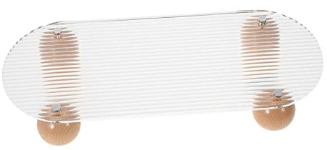 WOFASHPURET Plateau Acrylique Transparent Avec Motif Rayé Organisateur De Parfum Et Décorations Pour Commode Élégant Et Pratique Pour Salle De Bain Chambre Salon