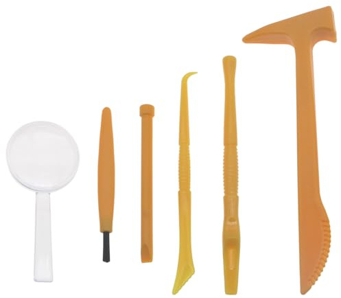 HAJXZH 1 Set Dig Tool Set Plastic Dino Fossils Dig Kit Archaeological Excavation Tools for Archaeological Games or Excavation Experiment Courses