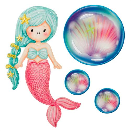 Mono-Quick 80006 Meerjungfrau Set Groß Applikation, Bügelbild, Patch, Aufkleber, Schultüte