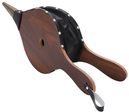 Gtongoko Soufflet de cheminée 48,3 x 19,1 cm pour intérieur et extérieur, camping, barbecue, bois, souffleur à main, outils de pompe, barbecue, accessoires avec sangle de suspension, marron
