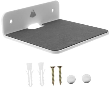 TOBBOMEY Multifunktionales Wandregal mit Tragkraft Platzsparender Organizer für Lautsprecher Handy Badezimmer und Schlafzimmer Weißer Wandhalter für kabellose Lautsprecher und Zubehör