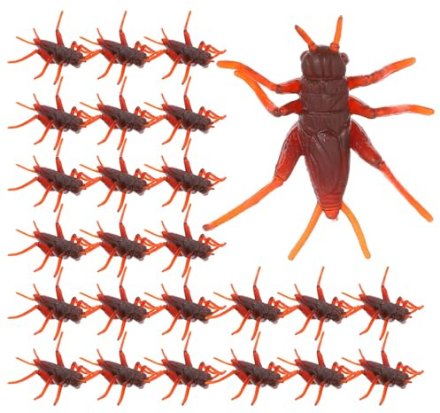 ZUNOXAZ 50 Pezzi Grilli Artificiali in Plastica Realistici per Scherzi e Feste, Giocattoli Finti per Trucchi Divertenti Dimensioni Comode, Accessori da Cricket per Intrattenimento