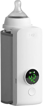 Generico Calentador de biberones para leche materna | Calentador de leche materna USB recargable - Botella rápida, pantalla de temperatura de botellas para artificial