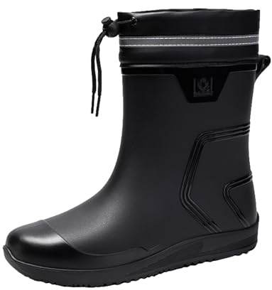 Bottes d'été en caoutchouc pour femme : bottines d'équitation en caoutchouc non nouées - Bottines d'été marron imperméables - Bottes de pluie en caoutchouc - Chaussures de jardin imperméables - Taille