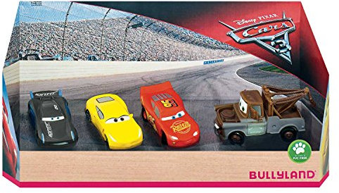 Bullyland 12167 - Spielfigurenset, Disney Pixar Cars 3 in Geschenk Box, liebevoll handbemalte Figuren, PVC-frei, tolles Geschenk für Jungen und Mädchen zum fantasievollen Spielen