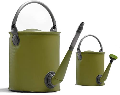 Colapz Faltbare Gießkanne & Eimer für Frischwasser – BPA-frei, Tragbar für Camping, Zelt, Festival, Wohnmobil & Wohnwagen – Praktische Outdoor Wasserkanne für Garten und Reise - Olivgrün