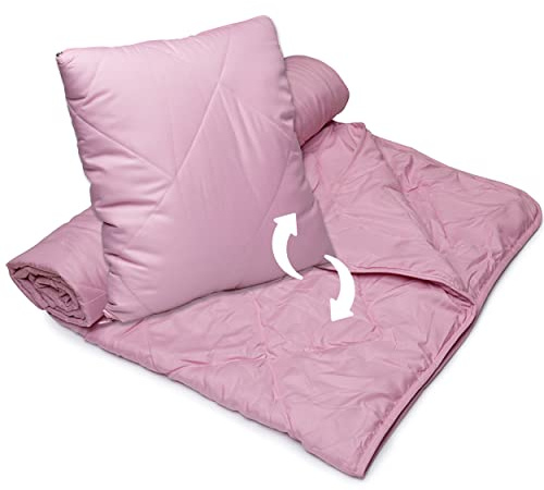iBeani Quishion – A Clever, Quality Scatter Cushion that Unzips & Unfolds into a Full Size Quilt/Blanket/Throw - Blush Pink