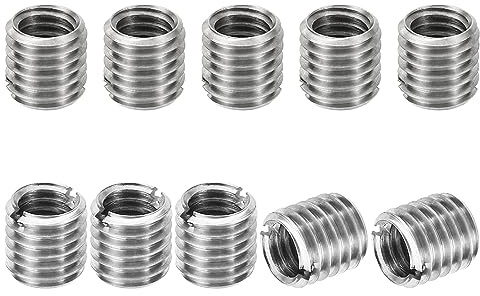 PATIKIL Thread Adapters Sleeve Reducing Nut, 10 Pcs M10*1.5 Male to M8*1.25 Female Repairing Insert Nut Screw Reducer Conversion Stainless Steel Fastener 10mm