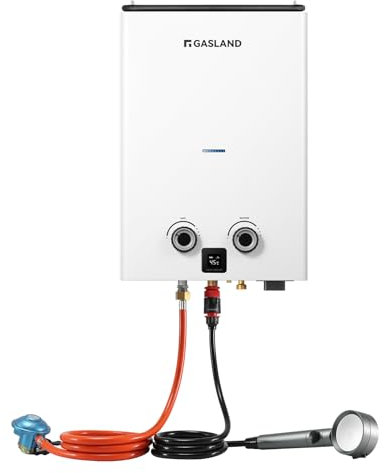 GASLAND Go Shower Series Gas Water Heater G10,Ultra Slim Portable Outdoor 10 litres Gas Boiler,Butane (28-30 mbar)/ Propane (37 mbar),LPG Shower for Camping,RV,Barn