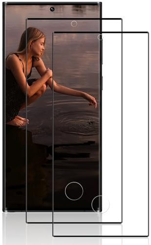 Beukei Panzer Schutz Glas für Samsung Galaxy S23 Ultra, 2 Stück Handyfolie[Anti-Kratzen][Fingerabdruck kompatibel][9H Härte] Screen Protector