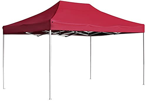 Gecheer Cenador profesional plegable de aluminio, 4,5 x 3 m, color rojo vino, cenador de exterior, toldo, pérgola con lona, pabellón de jardín, carpa para fiestas, cenador para barbacoa, A45494