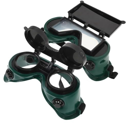 WATIIFUFU 2pcs Green Welder Goggle Protective Goggles Flip Cover