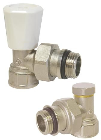 SOMATHERM FOR YOU, KITRADSN, Kit 2 pezzi rubinetto manuale angolare MF1/2 (15x21), Kit completo SFY, riscaldamento, Accessori per Radiatore