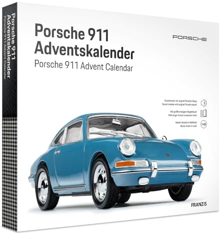 FRANZIS 67664 - Calendario de Adviento Porsche 911 (escala 1:43, incluye módulo de sonido y libro de 52 páginas)