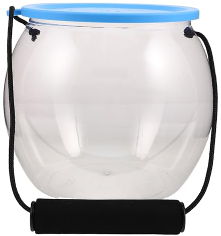 Alipis Cubeta de Pesca Transparente con Tapa y Asa Recipiente Portátil para Acuarios Betta y Plantas Acuáticas para Capturar Cangrejos y Marina Pequeña Actividades