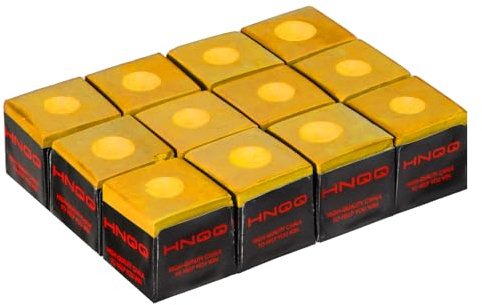 HNQQ 12-Pack of Pool Cue Chalks, Billiard Pool Table Accessories for Home/Tournament Use, Billiards Pool Stick Chalk (Yellow)