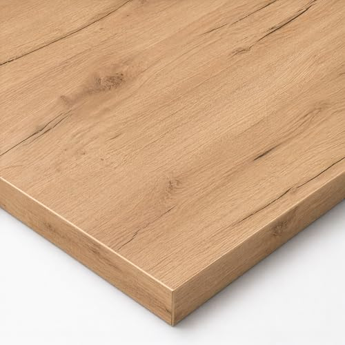 POKAR Bordsskiva 180x80 cm | Skrivbordsskiva Tjocklek 25 mm | Idealisk för Höj- och Sänkbart Skrivbord, Matbord och DIY | Robust och Stabil Bordsskiva | Tillverkad i Europa | Gold Craft Ek