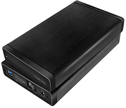 LogiLink UA0284 - USB 3.0 Festplattengehäuse für (3,5 Zoll) S-ATA HDDs bis 22 TB mit AN/AUS Schalter schwarz