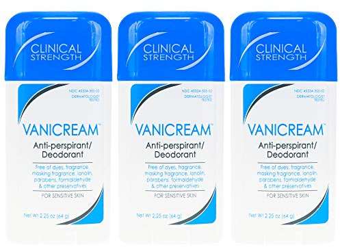 Vanicream Anti-Perspirant - Deodorant Clinical Strength For Sensitive Skin, 2.25 Oz Pack of 3