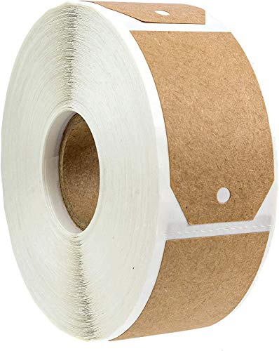 1.15 x 2 Natural Brown Kraft Gift Tag Stickers/Roll of 500 Labels/Blank to from Christmas Birthday Present Stickers/Made in The USA