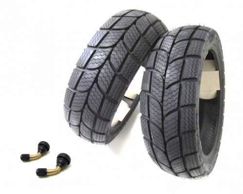 KENDA Winter Roller Reifen Winterreifen inkl. Ventil Set Satz passend für MBK, Meteorit, Moto Zeta (120/70-12 + 130/70-12
