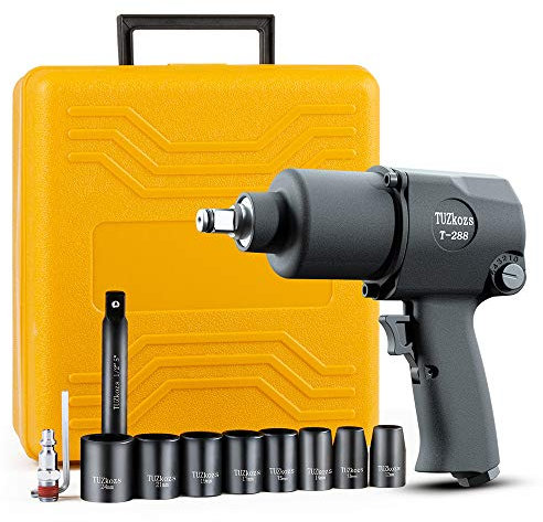 T-288 1/2 Inch Air Impact Wrench Kit, 520 ft-lbs, with 1/4” Air Inlet