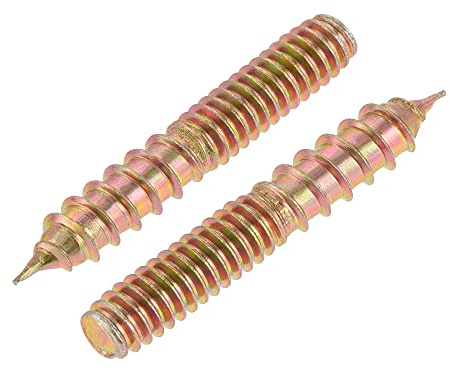uxcell 1/4-20 x 1-1/2 Hanger Bolts Double Head Dowel Screw for Wood Furniture 10pcs