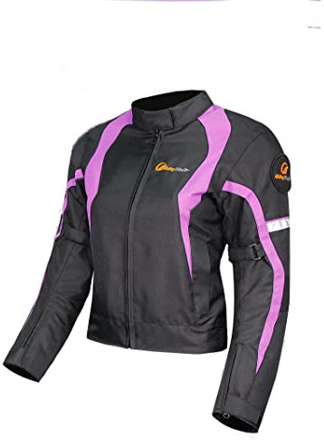 Msport Giacca Moto Donna Con Fodera Termica e Protezioni CE Rimovibili Giacca impermeabile e Traspirante - Viola L