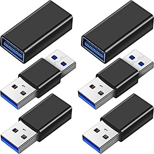 Xiatiaosann USB 3.0 Kupplung Adapter, USB A Buchse auf Buchse Konverter, Typ A Stecker auf Stecker, USB A Buchse auf Stecker Geschlechtskonverter Brückenverlängerungsstecker, 6 STÜCKE