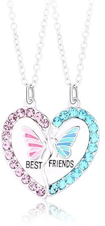 Pwsap 2 st BFF-halsband, magnetiska halsband med vänskap, bästa vänner matchande halvt hjärta hänge kedja halsband för flickor kvinnor, vänskap alla hjärtans dag smycken gåvor för barn mamma vänner