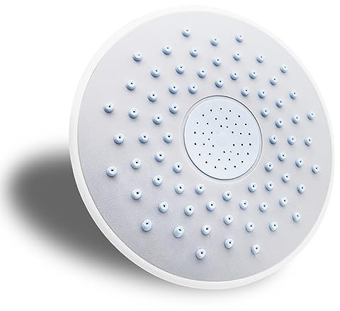 Soffione doccia a pioggia con design avvitato in gomma siliconica ABS rotonda da 19 cm, per cabina doccia a pioggia Rubinetti sul tetto della stanza Spruzzatori d'acqua