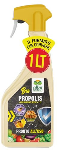 Albagarden - Estratto di Propoli per Piante Biologico - Fitoprotettore e Fitostimolante Vegetale - Contro Oidio Peronospora Marciume e Malattie delle Piante - Propolis x 1 Litro Spray