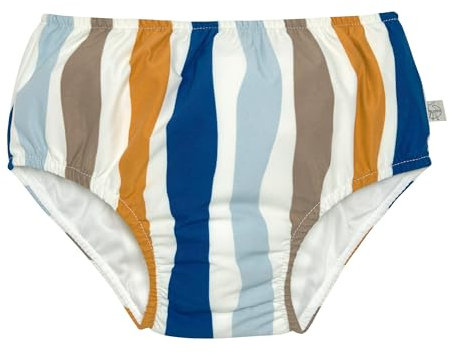 LÄSSIG Baby-und Kleinkind-Schwimmwindel Badewindel Badehose mit Windel mit UV-Schutz Waves blue/nature 19-24 Monate