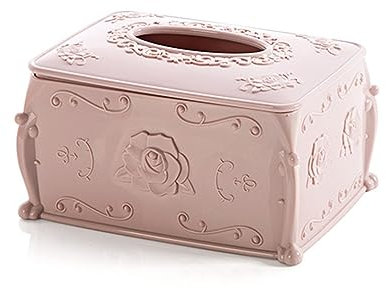 Kosmetiktücher Box Kunststoff-Taschentuchbox mit Deckel, Servietten-Aufbewahrungsbox, Wohnzimmer-Organizer, Papierhalter, Serviettenbehälter für Esszimmer Badezimmer Schlafzimmer(Pink)