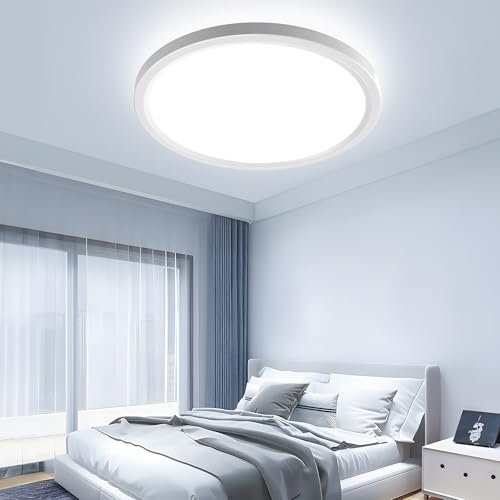 OTREN Deckenlampe LED Rund Deckenleuchte: LED Deckenleuchte Flach - Badezimmer Decke Lampe für Wohnzimmer Schlafzimmer Flur Küche 6500K 23CM Effizienz G