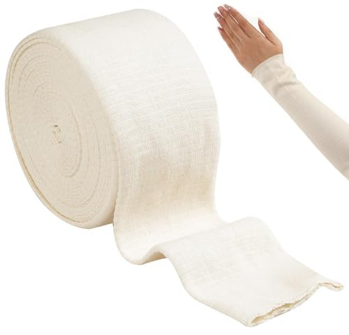 Fascia elastica per tubi 6,5 cm x 5 m, fasciatura a compressione, per braccia grandi, piccole ginocchia