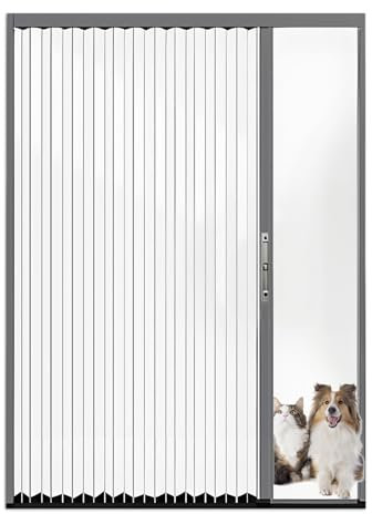 Puerta Corredera Plegable, Puerta Acordeón Interior Transparente sin Taladrar con Cerradura, Marco de Aluminio y Panel Acrílico, Separador de Ambientes para Baño Cocina Armario Patio