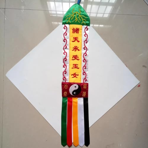 Banderas de oración, 72 cm, suministros taoístas, banderas taoístas, pancartas colgantes, bordados