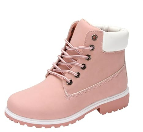Generisch Stivaletti ortopedici da donna, comodi, antiscivolo, invernali, leggeri, corti, stivali corti, Colore: rosa., 36 EU