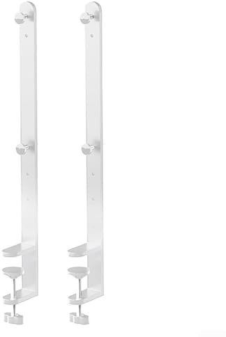 Eawfgtuw Lot de 2 supports de fixation pour panneau perforé de bureau, sans clous, réglable de 1 à 5,5 cm, hauteur 41,5 cm, support en métal, installation sans outils, blanc