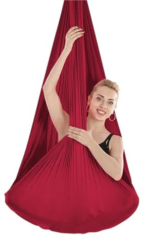 Hamac Yoga Aérien Hamac de Yoga aérien en soie, haute résistance, 5x2.8m, balançoire, ceintures à Inversion volante, for gymnastique, exercice domicile, Fitness(1)