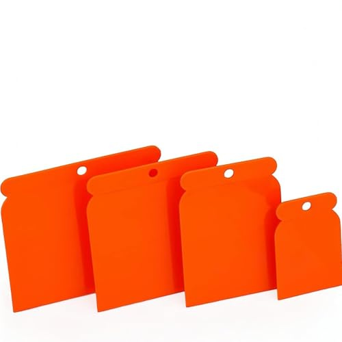 Set 4 Spatole Giapponesi in Plastica 48/73/97/116 mm – Flessibili, Lavabili, Resistenti – Per Stucco, Carrozzeria, Filler, Adesivi – Strumenti Professionali e Riutilizzabili (PLASTICA FLESSIBILE)